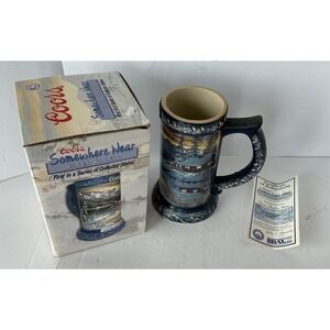 Coors Vintage Beer Stein Somewhere Near Golden Colorado Mountain 2003 Ceramic